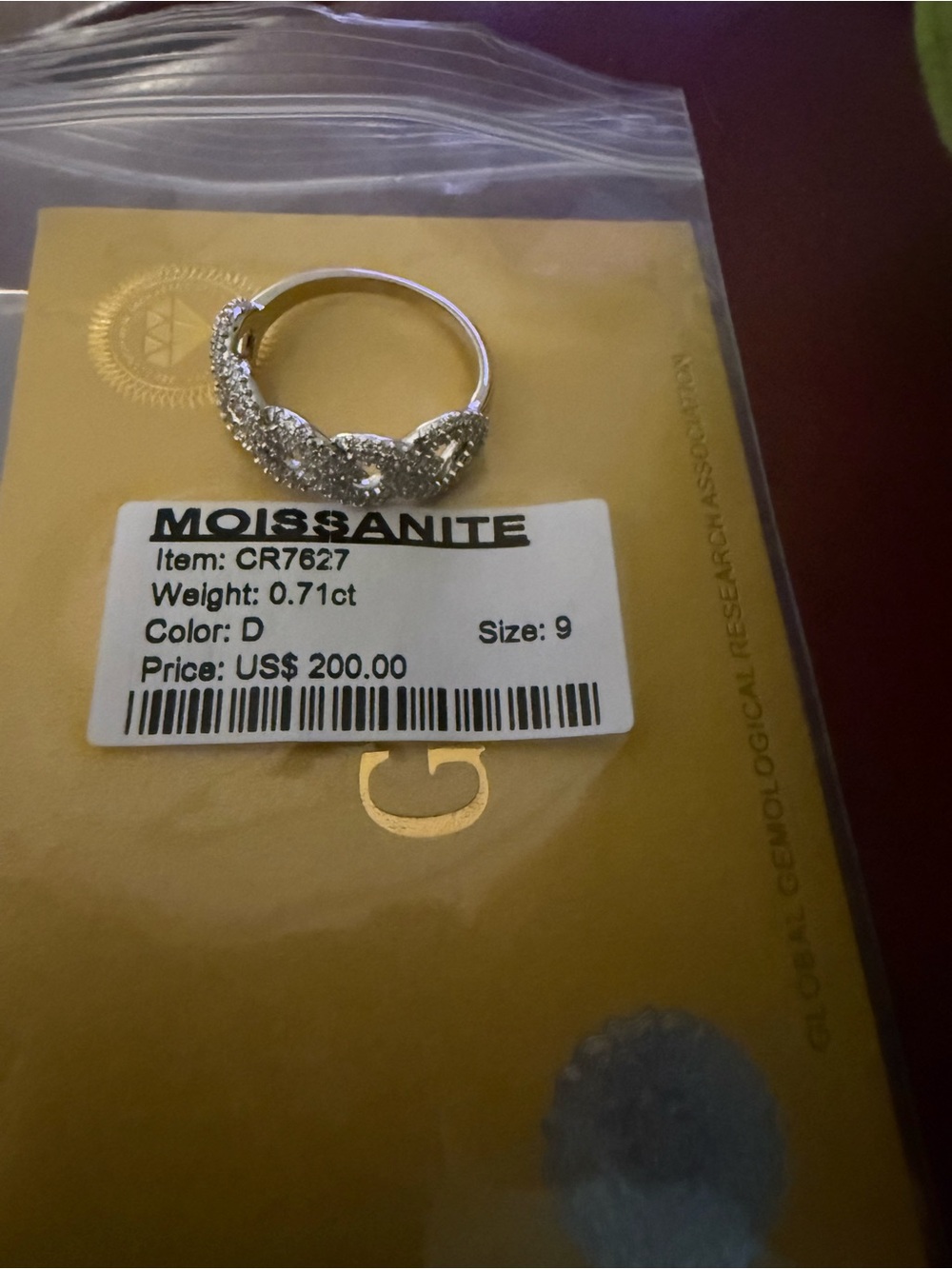 Moissanite Heart Halo Ring in White Gold-Tone - Size 9